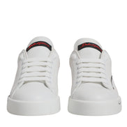 Dolce & Gabbana White Red Logo Portofino Sneakers Shoes