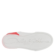 Dolce & Gabbana White Red Logo Portofino Sneakers Shoes