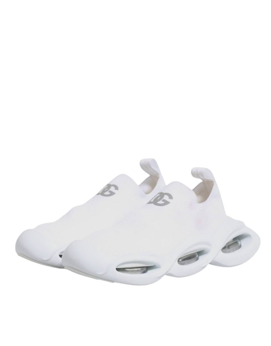 Dolce & Gabbana White Slip On Wave Low Top Sneakers Shoes