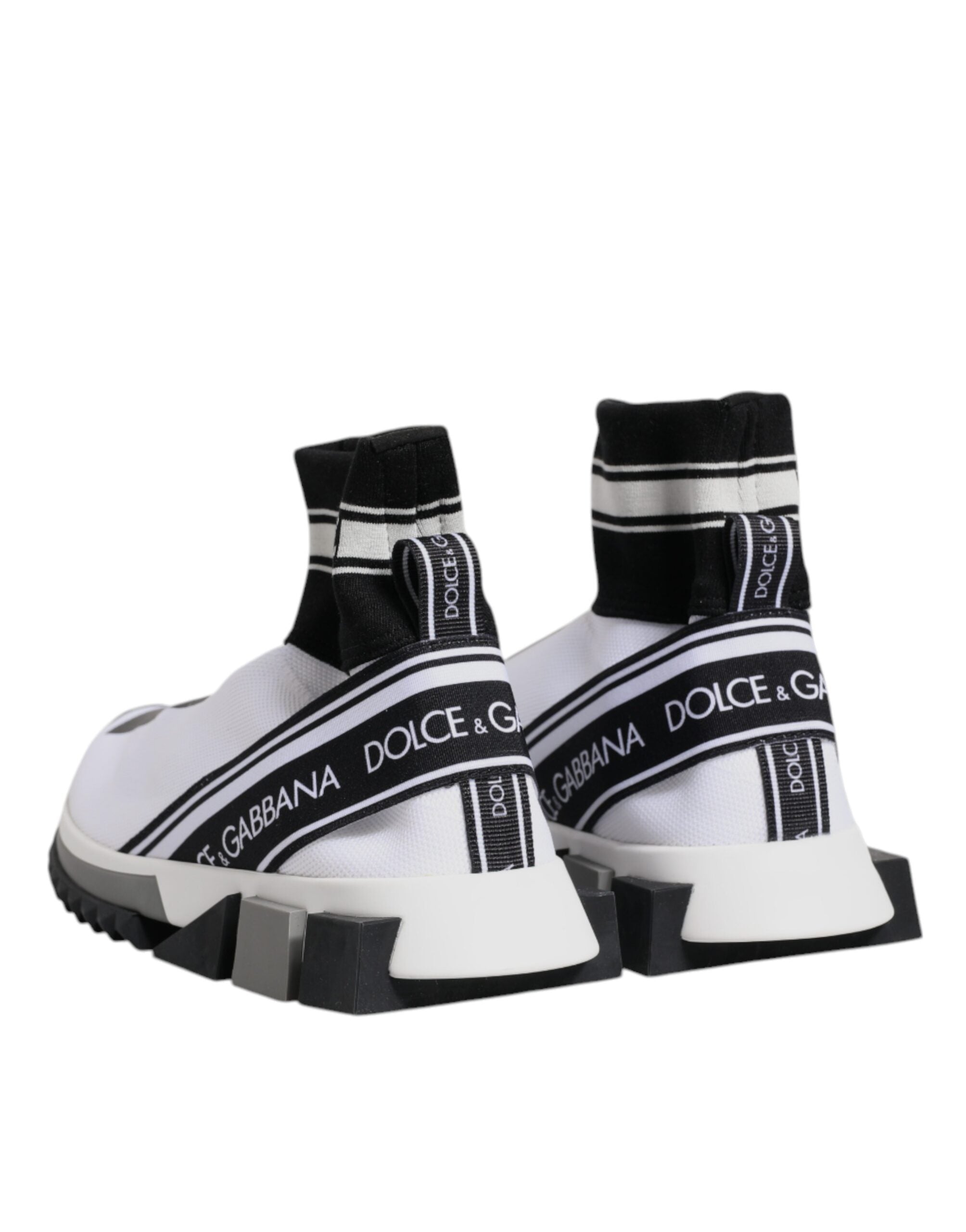 Dolce & Gabbana Λευκά Μαύρα Sorrento Socks Sneakers Παπούτσια