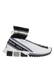 Dolce & Gabbana Λευκά Μαύρα Sorrento Socks Sneakers Παπούτσια