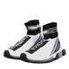 Dolce & Gabbana Λευκά Μαύρα Sorrento Socks Sneakers Παπούτσια