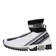 Dolce & Gabbana White Black Sorrento Socks Sneakers Shoes