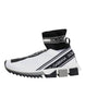 Dolce & Gabbana Λευκά Μαύρα Sorrento Socks Sneakers Παπούτσια