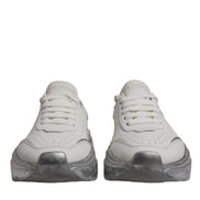 Dolce & Gabbana White Silver Daymaster Low Top Sneaker Shoes