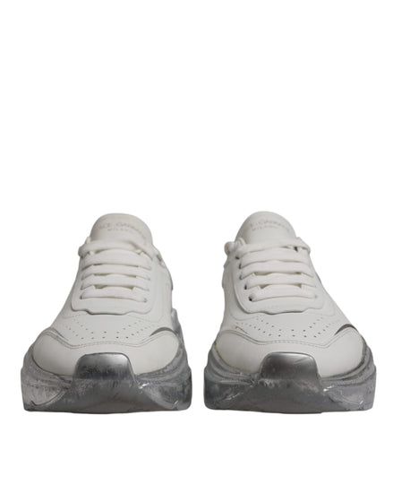 Dolce & Gabbana Λευκά Ασημί Παπούτσια Sneakers Χαμηλά Daymaster