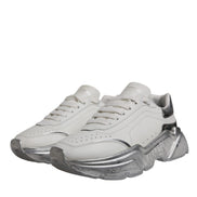 Dolce & Gabbana White Silver Daymaster Low Top Sneaker Shoes
