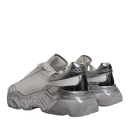 Dolce & Gabbana White Silver Daymaster Low Top Sneaker Shoes