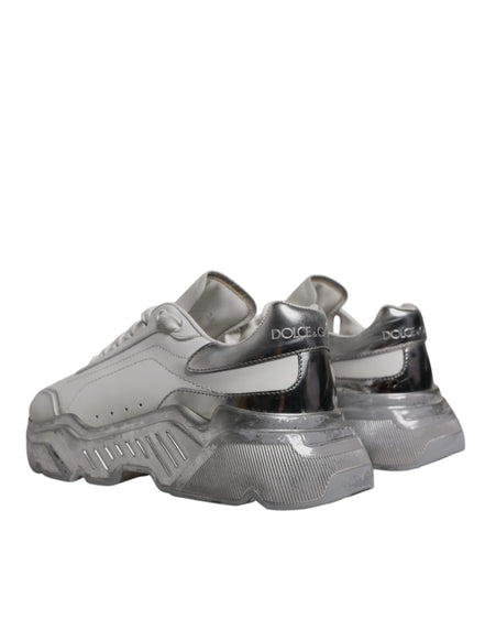 Dolce & Gabbana White Silver Daymaster Low Top Sneaker Shoes