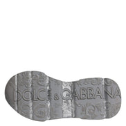 Dolce & Gabbana White Silver Daymaster Low Top Sneaker Shoes