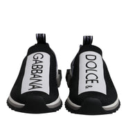 Dolce & Gabbana Black White Slip On Sorrento Sneakers Shoes