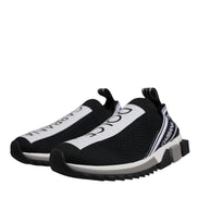 Dolce & Gabbana Black White Slip On Sorrento Sneakers Shoes