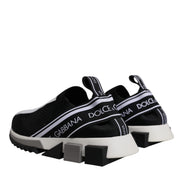 Dolce & Gabbana Black White Slip On Sorrento Sneakers Shoes