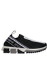 Dolce & Gabbana Black White Slip On Sorrento Sneakers Shoes