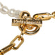 Dolce & Gabbana Gold Chain Brass Faux Pearl Charm Logo Pendant Necklace