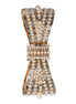 Dolce & Gabbana Gold Tone Brass Bow Crystal FauxPearl Embellished Brooch