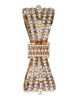 Dolce & Gabbana Gold Tone Brass Bow Crystal FauxPearl Embellished Brooch
