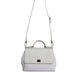 Dolce & Gabbana White Leather Raffia Crossbody Shoulder Bag Gold Hardware
