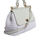 Dolce & Gabbana White Leather Raffia Crossbody Shoulder Bag Gold Hardware