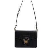 Dolce & Gabbana Black Calfskin Leather Shoulder Strap Bag