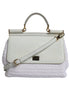 Dolce & Gabbana White Rafia Leather Top Handle Crossbody Bag