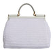 Dolce & Gabbana White Rafia Leather Top Handle Crossbody Bag