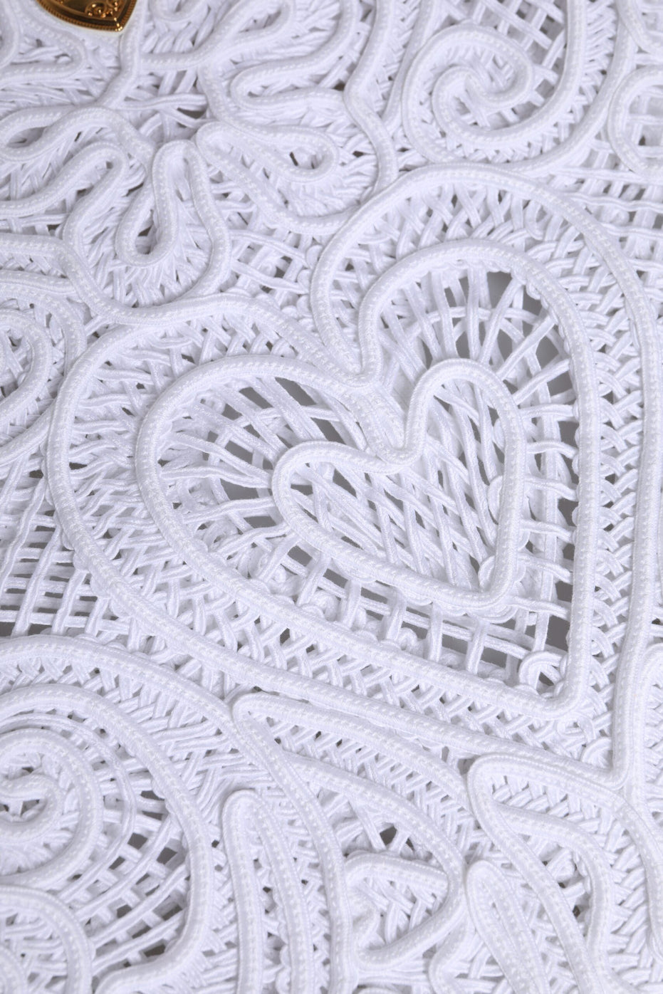 Dolce & Gabbana White Cordonetto Lace Beatrice Tote Shopping Bag