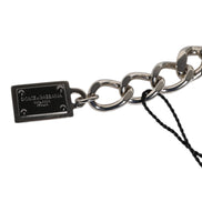 Dolce & Gabbana Silver Tone Brass Bead Dice Logo Embellish Charm Bracelet