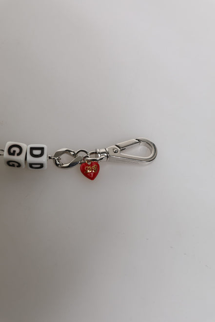Dolce & Gabbana Silver Tone Brass Bead Dice Logo Embellish Charm Bracelet