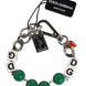 Dolce & Gabbana Silver Tone Brass Bead Dice Logo Embellish Charm Bracelet