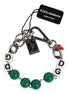 Dolce & Gabbana Silver Tone Brass Bead Dice Logo Embellish Charm Bracelet
