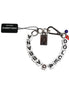 Dolce & Gabbana Silver Brass Chain Dice Logo Embellished Charm Bracelet