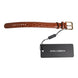 Dolce & Gabbana Brown Textured Leather Gold Metal Buckle Armband