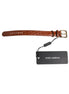 Dolce & Gabbana Brown Textured Leather Gold Metal Buckle Armband