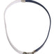 Dolce & Gabbana Blue White Leather Trimmed DG Engraved Silver Tone Clasp Bracelet