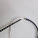 Dolce & Gabbana Blue White Leather Trimmed DG Engraved Silver Tone Clasp Bracelet