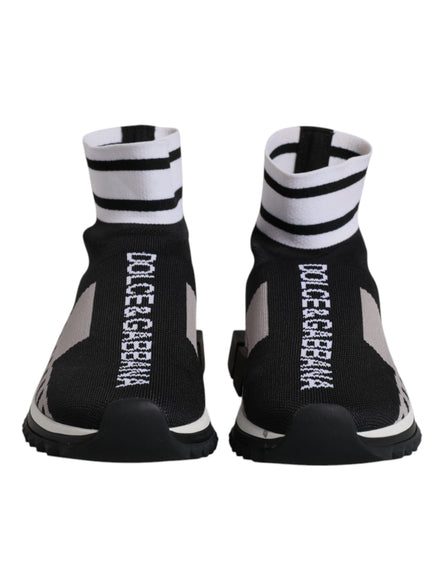 Dolce & Gabbana Black Gray Sorrento Socks Women Sneakers Shoes