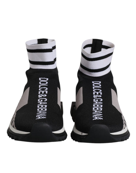 Dolce & Gabbana Black Gray Sorrento Socks Women Sneakers Shoes