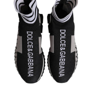 Dolce & Gabbana Black Gray Sorrento Socks Women Sneakers Shoes