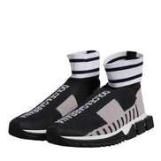 Dolce & Gabbana Black Gray Sorrento Socks Women Sneakers Shoes