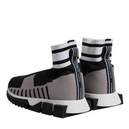 Dolce & Gabbana Black Gray Sorrento Socks Women Sneakers Shoes