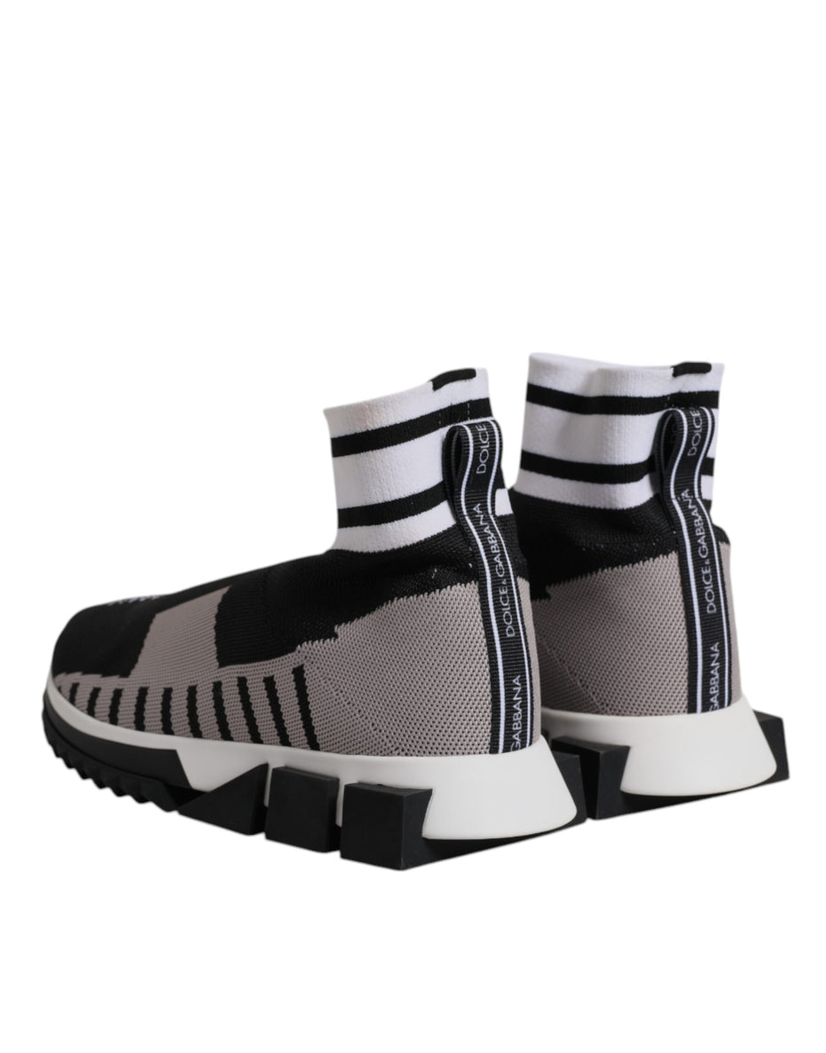 Dolce & Gabbana Black Gray Sorrento Socks Women Sneakers Shoes