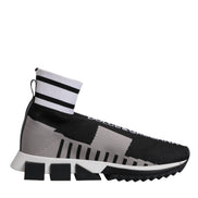 Dolce & Gabbana Black Gray Sorrento Socks Women Sneakers Shoes