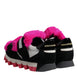 Dolce & Gabbana Μαύρα Ροζ Γούνινα Παπούτσια Sneakers με Στολίδια