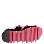 Dolce & Gabbana Black Pink Fur Embellished Sneakers Shoes