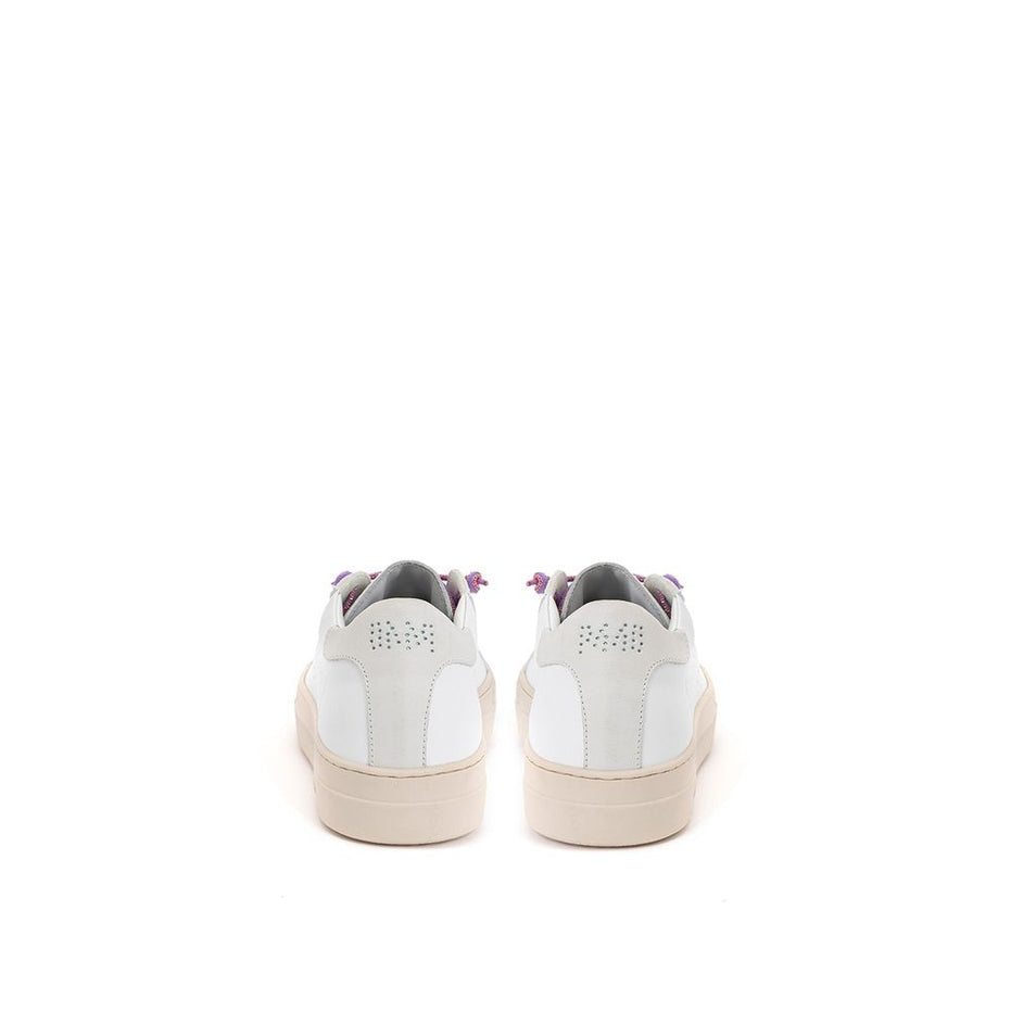 P448 White Leather Low Top Sneakers