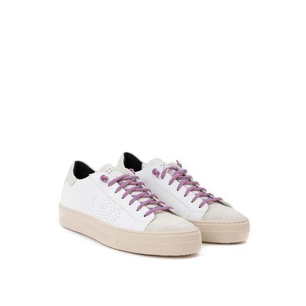 Αθλητικά παπούτσια P448 White Low Top από δέρμα