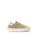 P448 Beige Leather Athletic Sneakers
