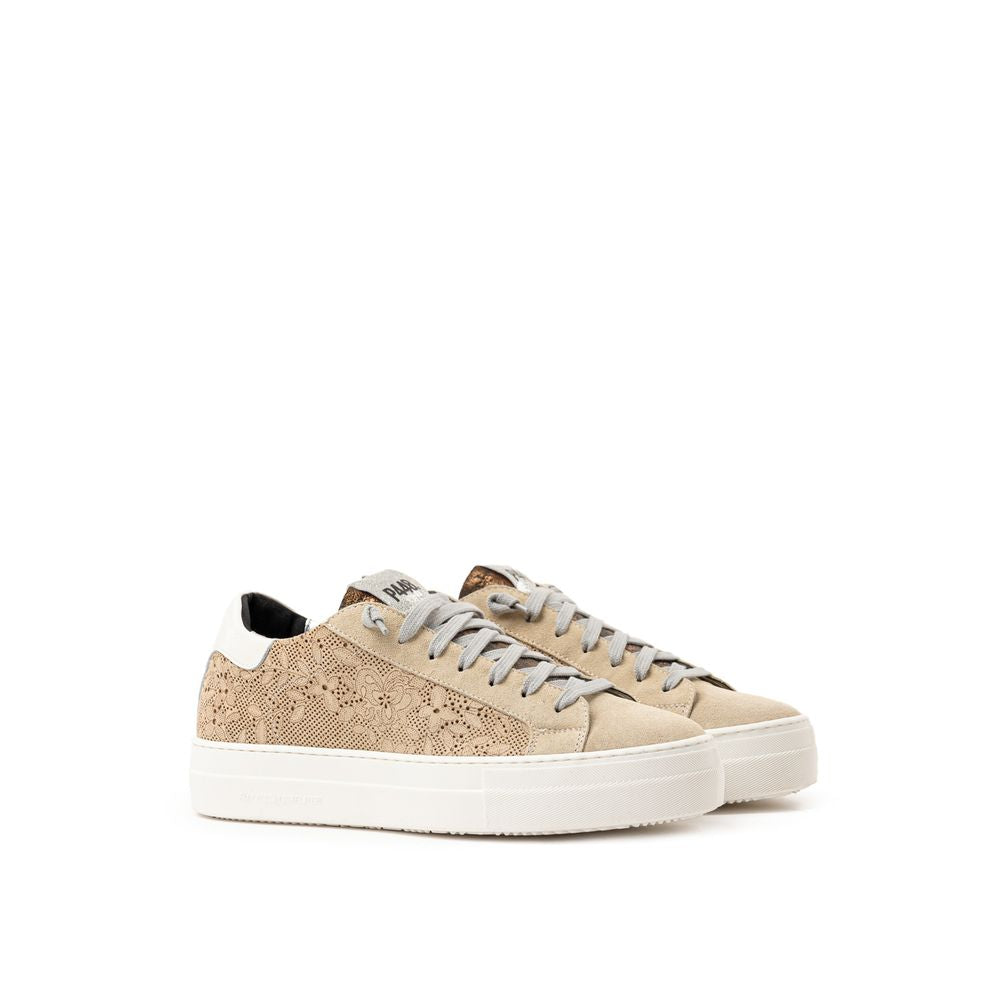 P448 Beige Leather Athletic Sneakers