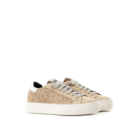 P448 Beige Leather Athletic Sneakers